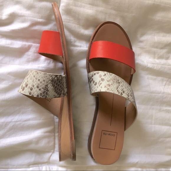 Dolce Vita Shoes - Dolce Vita Fire Red + Snakeskin Strap Sandals